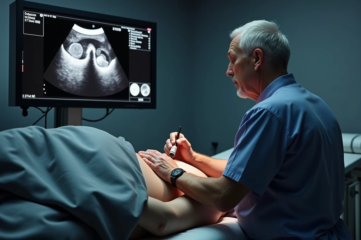 Échographie abdominale du foie pour explorer une cause de gamma GT élevé chez un patient
