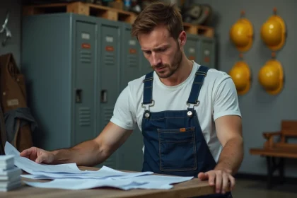 Homme en salopette de travail dans un atelier industriel